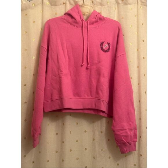 PInk VS - Everyday Fleece Cropped Hoodie - XLarge/Pink - Picture 1 of 14